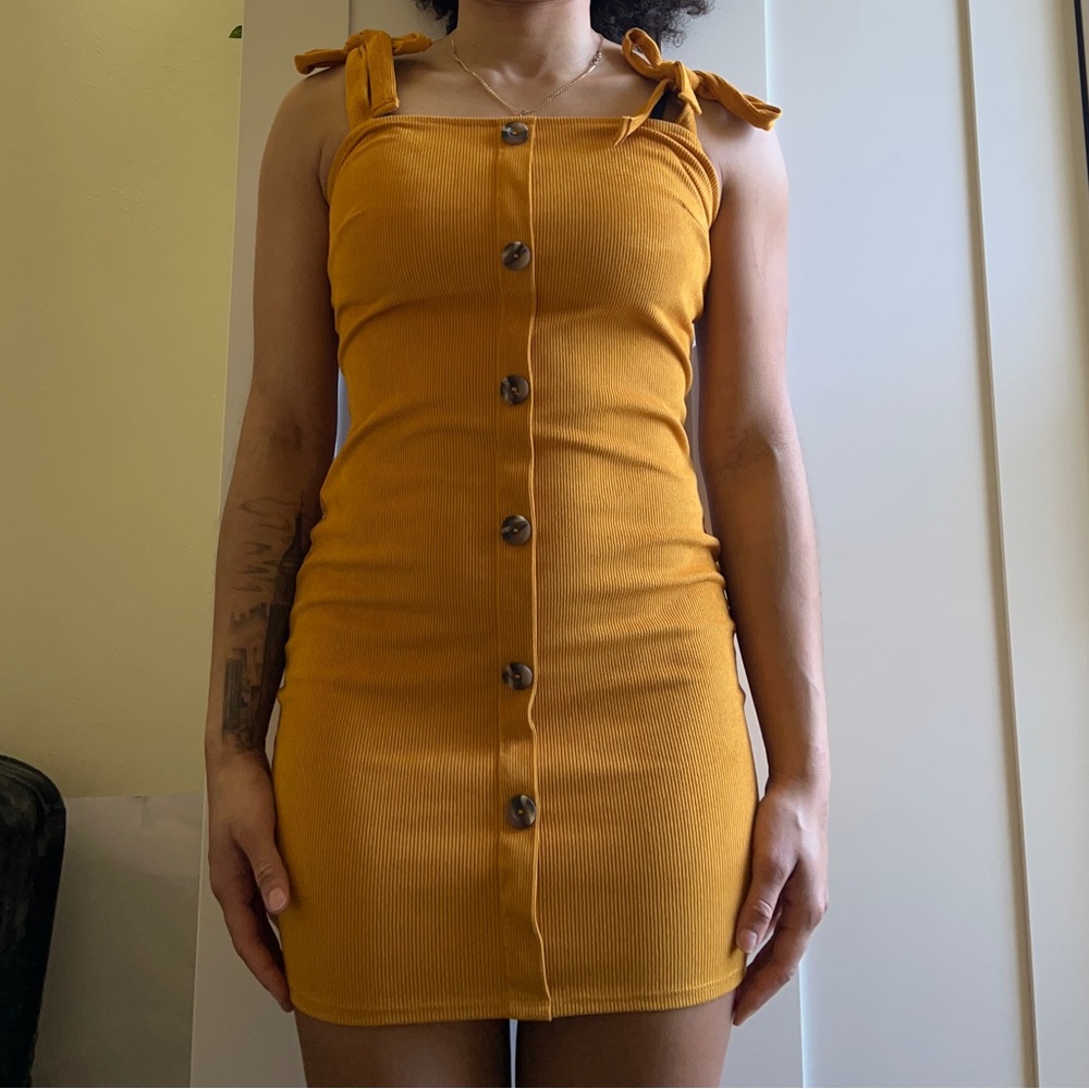 Gold Corduroy Dress